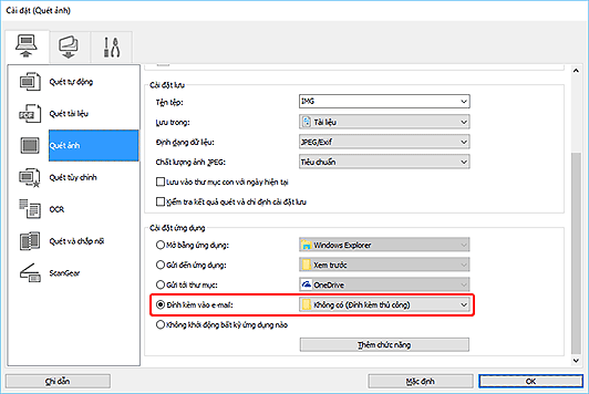 hình: Hộp thoại Cài đặt